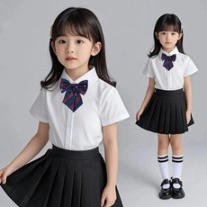 兒童短袖襯衫 酷絲棉 小學生校服 夏季男女孩白色襯衣