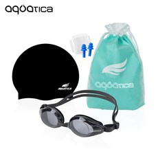 아쿠아티카 AQA-700 수경 4종용품 세트, 혼합색상, 1세트