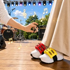 옆집샵 발 탬버린 손 심벌즈 방구석 콘서트 코노 버스킹 인싸 필수품, 1개, 손심벌즈+발탬버린 세트_그린