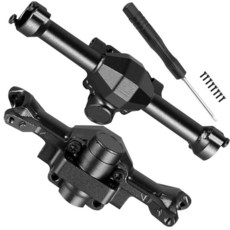 알루미늄 전면 후면 차축 하우징 업그레이드 부품 1/30 SCX30 Chev rolet K10/Jeep Wrangler JLU 4X4/F0rd Bronco 4X4 AXI-22, 블랙 - (전면 후면 차축 하우징)