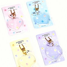 하트 포토카드 케이스 키링 홀더 메모 너 스티커 북마크 리본 클립 앨범 도어 벨, 본상품