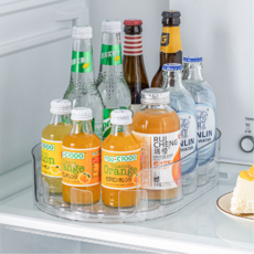 러빈홈 냉장고 회전 트레이 360도 회전 냉장고 정리 트레이 냉장고 수납 정리함, 1개, 투명