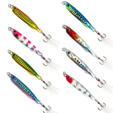 낚시용 메탈 지그 홀로그램 야광 인조 메탈 지그 루어 미끼 트레블훅 액세서리 부시리 바늘추 싱글훅 용품, 1개