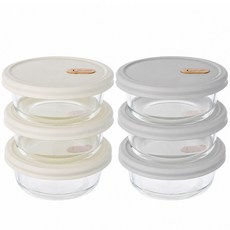 잇센스 6P 냉동밥용기 전자레인지 내열유리 실리콘뚜껑 360ml