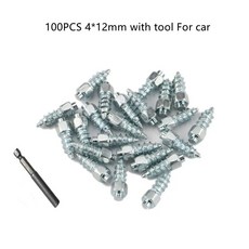 100PCS 겨울 눈 나사 타이어 스터드 휠 떨어지는 비상 차량 4*12MM 9MM ATV 자전거 오토바이 방지 스파이크 미끄럼, 12mm With Tool