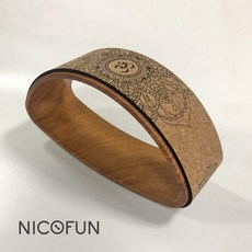 NicoFun 橢圓瑜伽輪 天然軟木 後彎美背 瑜伽輔助, 1個