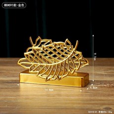復古小鳥造型鐵藝紙巾架 立式桌面餐巾架, 金色, 立式紙巾架-樟樹葉款, 1個