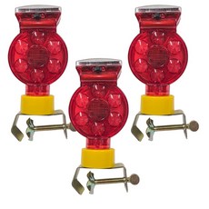 LED 난간 울타리 고정 휀스용 쏠라 경고등(SM612 / 3개입) / 태양광 자동 충전식 태양열 도로안전용품 깜빡이 빨간 조명, 레드(Red), 3개