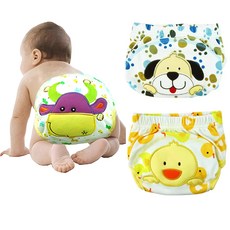 꼬꼬몽 유아 여아 남아 배변훈련팬티 3장세트, 1세트, 황소캐릭터