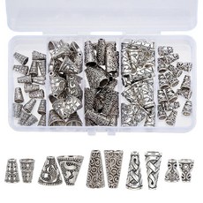 PH PandaHall 80피스 콘 비즈 캡 앤티크 실버 비즈 캡 5가지 스타일 티베트 스타일 합금 스페이서 비즈 캡 태슬 엔드 캡 귀걸이 목걸이 키체인 펜던트 주얼리 제작, PH PandaHall 80피스 콘 비즈 캡 앤티크 실