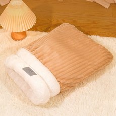 超保暖毛絨寵物睡袋 - 貓咪/狗狗舒適睡窩, (小號)焦糖奶茶-長毛加絨款, 1個