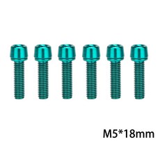 픽시스템 ZTTO M 로드 바이크 핸들 바 스템 라이저 나사 자전거 볼트 M5 M6 x 18mm 스테인리스 스틸 와셔 포함 6 개, [06] 픽시스템 M5x18 Green