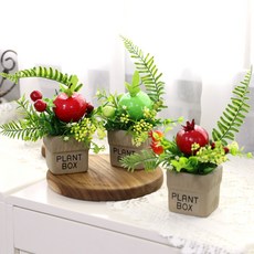 풍수 인테리어 모형과일 인조 열매 센터피스 조화화분 미니 3p set, 석류3P, 1개