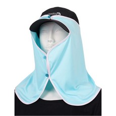 頸部防曬罩(帽子用) 花紋款 透氣防曬 戶外運動必備 有效阻擋紫外線 保護頸部肌膚 輕巧易攜帶, 1個, 藍F, 藍