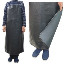 [안산] 검정 레자앞치마 내피 블랙 긴앞치마 롱앞치마