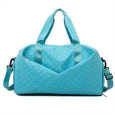 JA ACTIVE 運動健身包 乾濕分離鞋位 訓練瑜珈包 大容量手提行李包 戶外旅行, 湖藍色, 1個