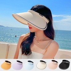 롤업 자외선차단 썬캡 여성 여름모자 바캉스 휴대용 베이직