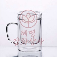 혜명잡화상사 루나 티머그 400ml 머그컵 내열유리 찻잔 커피잔 차걸음망