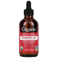 Cliganic 100% Pure 천연 로즈힙 오일 4 fl oz (120 ml) 2팩, 1개, 120ml