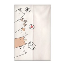 리빙친구 공간분리 주방 베란다 가림막 주방커튼 동물캐릭터