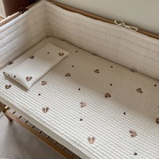 올포홈 100수 자수 누빔패드 아기침대 유아 피그먼트 이케아 보니 쁘띠라뺑 키즈 맞춤, 베이비사이즈, 포람이자수 누빔패드, 1개