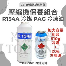 R134a冷媒加大容量組合含PAG冷凍油 空調潤滑保養必備, 1個, 510g + 20g 冷凍油, 汽車