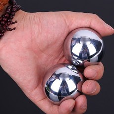 肥婆奶奶 文玩核桃球 保健按摩手球 健身手轉球 鐵球, 1個, 金屬球一對(5CM)