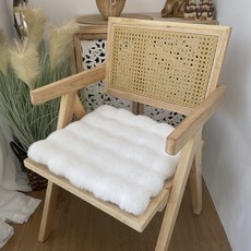 兔毛絨泡泡絨椅墊 仿皮草坐墊, 白色泡泡絨, 1個