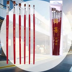 771 수채화붓6종세트 납작붓 미술용품 취미용품 수채화브러시 수채화세트 그림학습용 그림브러시