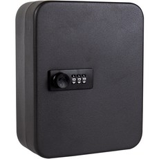 密碼鎖鑰匙盒 鑰匙架 鑰匙掛鉤 鑰匙櫃 玄關鑰匙架 鑰匙收納箱 安全密碼鎖設計, 1個, 6位-黑