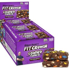 Fit Crunch 加載蛋白質餅乾棒巧克力豪華 12 包, 12件, 46g