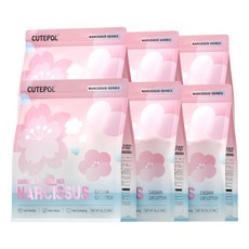 CUTEPOL 카사바 고양이모래 먼지없는 캣 리터 응고형 극세입자, 2.5kg, 6개, 벚꽃 향