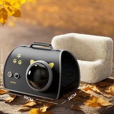 HAM 캣틀즈 반려동물 이동가방 안감 기모 탈부착 사계절 공용, 1개, 블랙