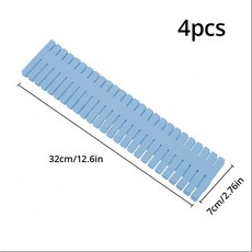 4Pcs 핑크 디바이더 조정 가능한 가정용 스 지 캐비닛 조합 속옷 양말 잡화 Cajones Escritorio 서랍 주최자, 4pcs Blue