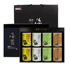 2026 설날선물세트 광천김 프리미엄 캔김 8캔구성 재래김 고급쇼핑백 김선물세트, 단품