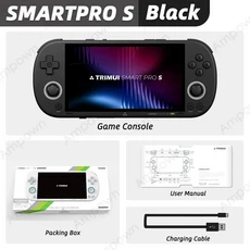 TRIMUI SMART PRO S 휴대용 게임 콘솔 496'' IPS 스크린 올위너 A523 프로세서 홀 조이스틱 RGB 조명 TG505, 02 No Card0 Games, 02 Black