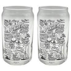 썬아트 캔 모양 글라스 아임 도라에몽 360ml, 클리어, 2개