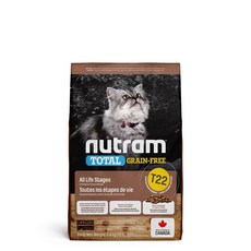 Nutram 紐頓 T22 無穀全能系列全齡貓飼料, 1個, 5.4kg, 火雞肉