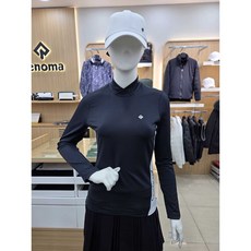 레노마 여성 사이바배색 겹에리 하이넥 긴팔티