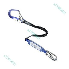 高空作業安全繩耐磨工地施工保險帶防墜落, 航空鋁單大鉤+鍍白鋅板鉤緩衝款, 1個