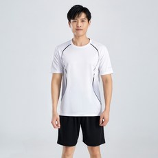 ANYOU 남자 여름 트레이닝 세트 헬스 반팔 트레이닝복