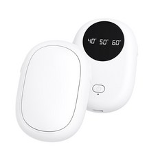 2025新款磁吸分體式暖手寶 二合一迷你數顯USB充電暖手寶, 白色一對3600毫安