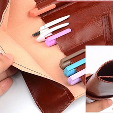 클래식 가죽 필통 붓 미술 옛날 화방 가죽 두루마리 펜슬 파우치