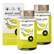 펫글로우 아티플러스 강아지 관절 영양제 슬개골 탈구 예방 글루코사민 MSM, 2개, 뼈/관절강화, 100정