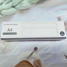 Inkless 휴대용 A4 열전 사 프린터 Bluetooth PDF Excel Word 문서 인쇄 기계 종이 롤 홈 스쿨, 01 2Roll Paper