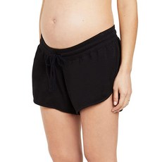 Motherhood Maternity 여성용 프렌치 테리 언더벨리 임산부 반바지 헤더 그레이., X-Large, 블랙
