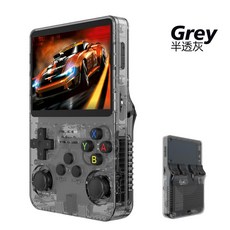 R36S 掌上遊戲機 開源WiFi對打, 透黑128G 海奇版