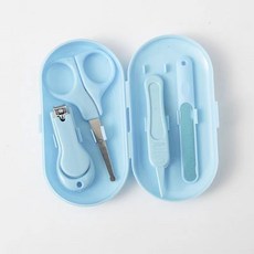 DIU 嬰兒電動磨甲器 指甲剪套裝 新生專用寶寶指甲鉗嬰兒用品兒童護理, 1個, 藍色指甲護理套裝:如圖