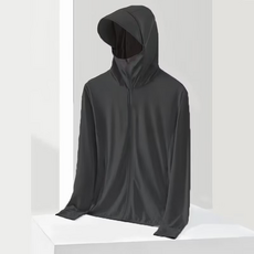 GUEFOON 男款冰絲網眼防曬外套天藍色, M（3544）