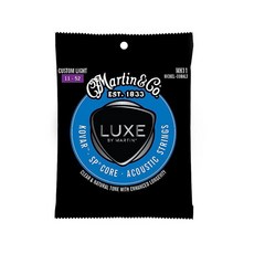 LUXE BY MARTIN® Kovar™ SP® 코어 기타 스트링 - 미디엄 게이지 | SP 코어가 있는 니켈 코발트 합금 랩 | 낮은 장력 균형 잡힌 톤 및 오래 지속되, Custom Light, 11-52, SP Core